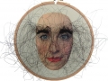 No title-selfpotrait (2005) Transferprint and horsehair on leather (17 cm)