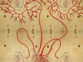 Illustrated skin #1 (2011) Embroidery on textile print (100 x 75 cm) private collection