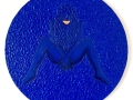 Blue (2024) mixed media on paper and cardboard, 26,5 x 26,5 x 1 cm