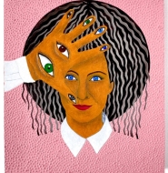 Hi there (2023)  mixed media on paper