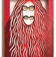 Redhead (2022) mixed media on paper / 30 x 21,5 x 3 cm