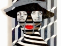 Red lips (2021) mixed media on paper (private collection)