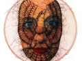 No title-selfpotrait (2004) Transferprint and horsehair on chamois leather (32 cm)