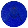 Blue (2024) mixed media on paper and cardboard, 26,5 x 26,5 x 1 cm